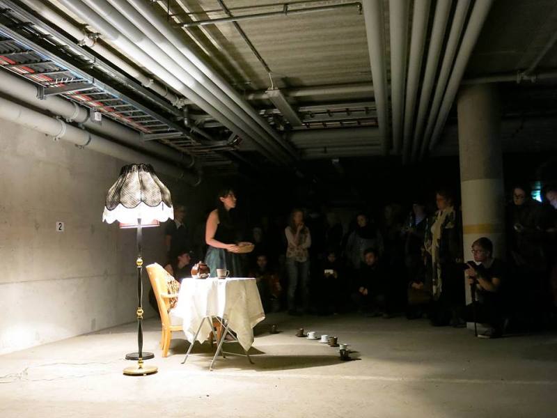 Installation and a cappella song, Jacobstadt, Finland.